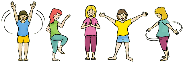 Kinderyoga-Kinder bei Yoga-Übungen